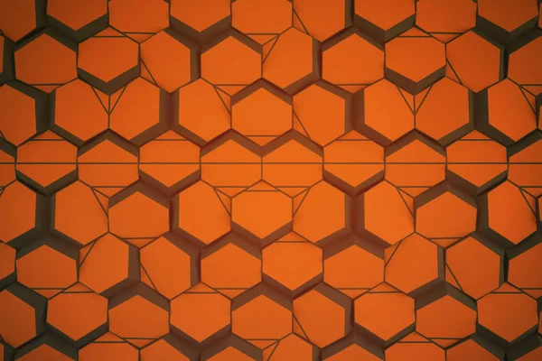 Barevné Hexagon Abstraktní Pozadí Včelí Buňky Voštinovými Pláty Trojrozměrný Vykreslovací — Stock fotografie