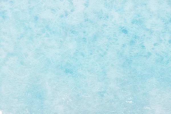 Witte Bevriezing Ijs Sneeuw Kristal Textuur Blauwe Achtergrond — Stockfoto