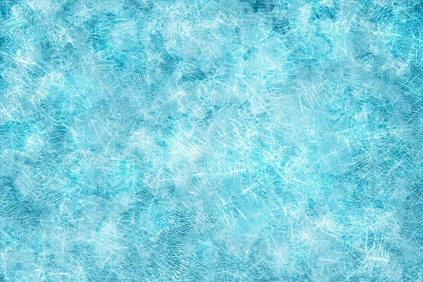 Congelamento Branco Textura Gelo Cristal Neve Fundo Azul — Fotografia de Stock