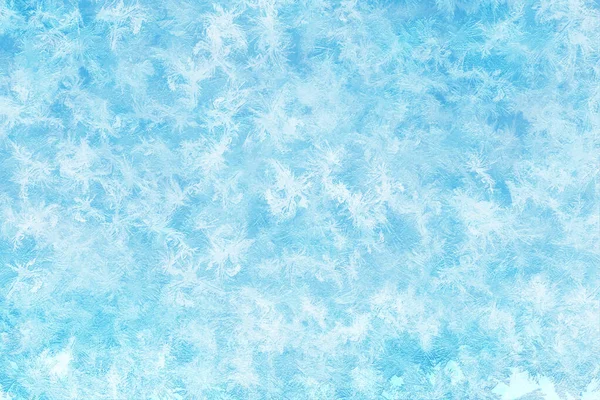 Congelamento Branco Textura Gelo Cristal Neve Fundo Azul — Fotografia de Stock