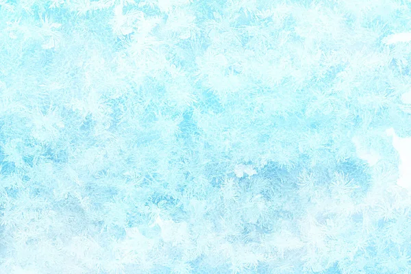 White Freeze Eis Und Schneekristall Textur Auf Blauem Hintergrund — Stockfoto