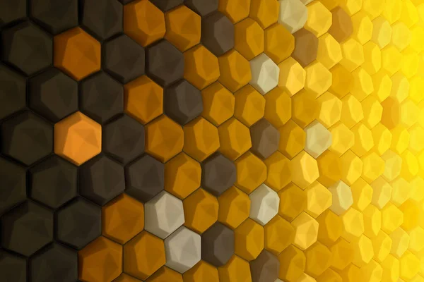 Färgglada Hexagon Abstrakt Bakgrund Bin Celler Bikaka Konsistens Tredimensionell Återgivning — Stockfoto