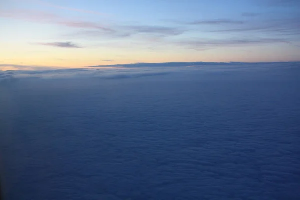 Foto Del Tramonto Dall Aereo Volante — Foto Stock