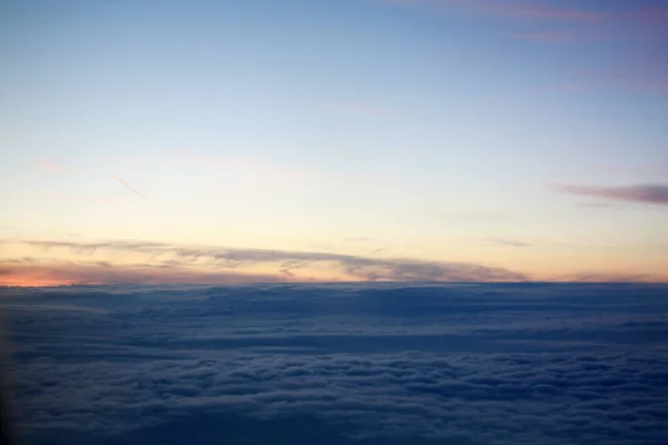 Solnedgång Foto Från Flygande Planet — Stockfoto
