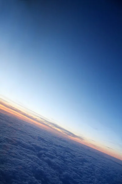 Sunset Photo Flying Plane — Stock Photo, Image