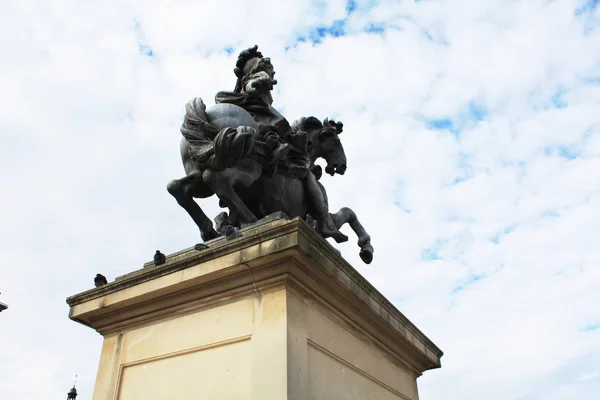 König Louis Auf Pferdeskulptur Paris — Stockfoto