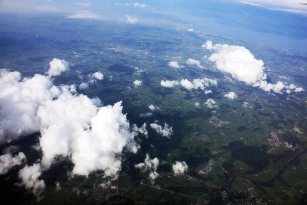Moln Himlen Ovanför Jorden Från Flygplan — Stockfoto