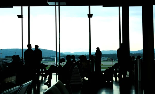 Zurich Switzerland January 2014 Waiting Room Airport Terminal People Zurich — Stock Photo, Image