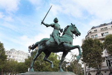 Jeanne D'arc. Joan of Arc anıt. Paris Fransa.