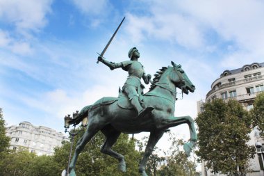 Jeanne D'arc. Joan of Arc anıt. Paris Fransa.