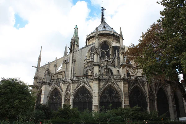 Notre Dame Paris France Zahrada — Stock fotografie