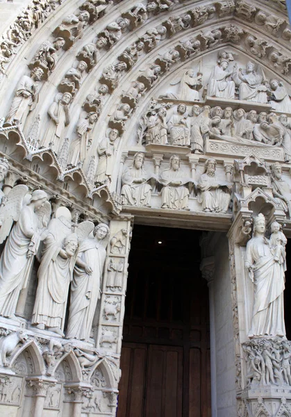 Kapı Notre Dame Paris Fransa Kapı — Stok fotoğraf