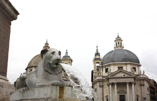 Πιάτσα Ντελ Πόπολο Ρώμη Σιντριβάνι Πλατεία Στη Ρώμη Ιταλία — Φωτογραφία Αρχείου