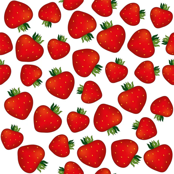 Seamless Strawberry Pattern Vector Background — Stock Vector