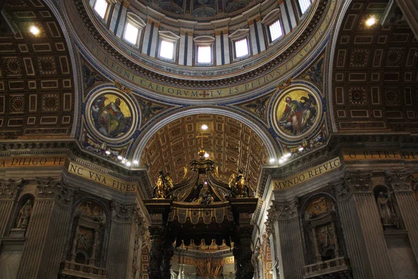 Itália Roma Novembro 2018 Interior Cúpula Basílica São Pedro Vaticano — Fotografia de Stock