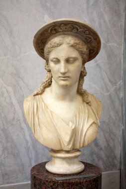 Roma. İtalya. 02.19.2018. Juno Pentini, Helenistik bir orijinal, Braccio Nuovo, Museo Chiaramonti, Vatican Museums Roma kopyası.
