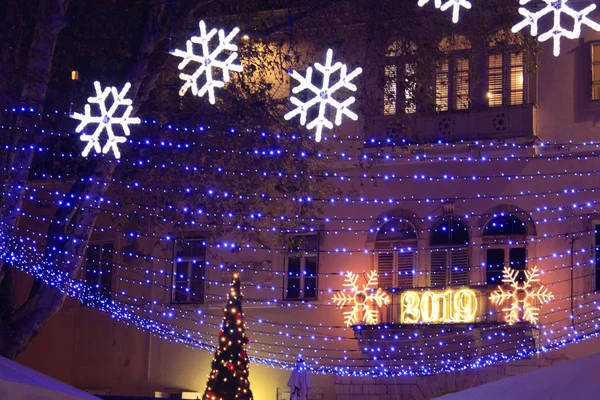 Vánoční Dekorace Zadar Chorvatsko 2019 — Stock fotografie