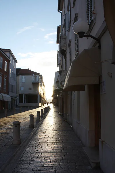 Nikole Matafara Historische Straat Zadar Kroatië Toren Van Kathedraal — Stockfoto