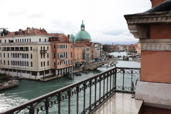 Veneza Vista Para Grande Canal Catedral Santa Maria Della Salute — Fotografia de Stock