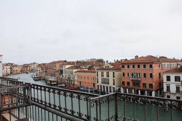 Veneza Vista Para Grande Canal Fevereiro 2018 Arquitetura Veneziana — Fotografia de Stock