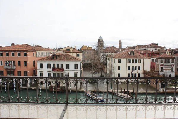 Veneza Vista Para Grande Canal Fevereiro 2018 Arquitetura Veneziana — Fotografia de Stock