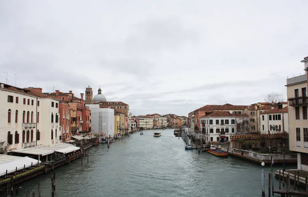 Veneza Vista Para Grande Canal Fevereiro 2018 Arquitetura Veneziana — Fotografia de Stock