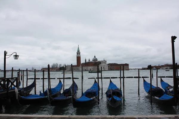 Gondeln Venedig Italien Adria Markusdom Der Basilika Platz Von Mark — Stockfoto