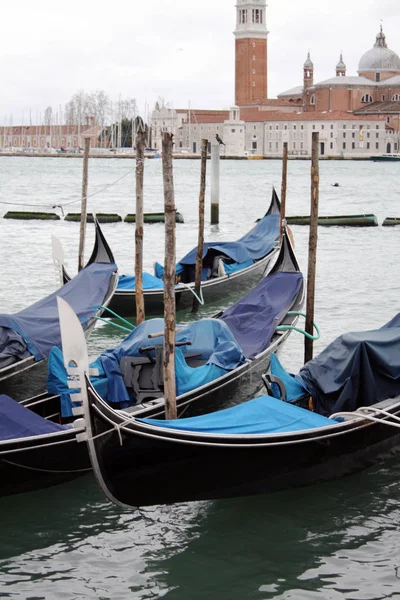 Gondoler Venedig Italien Adriatiska Havet Markusdom Basilikan Markusplatsen Saint Marco — Stockfoto
