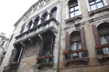 Venedik / İtalya - 02 Şubat 2018. Kanalı'nın görünümü. Şubat 2018. Venedik Mimarlık.