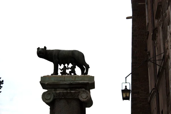 Rome Italië Januari 2018 Sculptuur Capitolijnse Wolf Italiaans Lupa Capitolina — Stockfoto