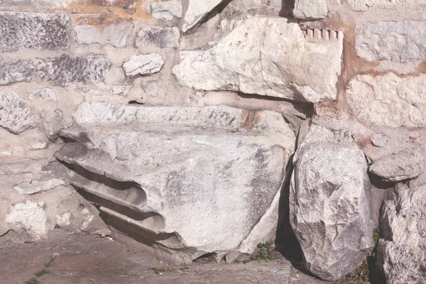 Fundament Rzymskiej Kolumny Kościoła Zadar Chorwacja Tekstura Tło Ściana — Zdjęcie stockowe