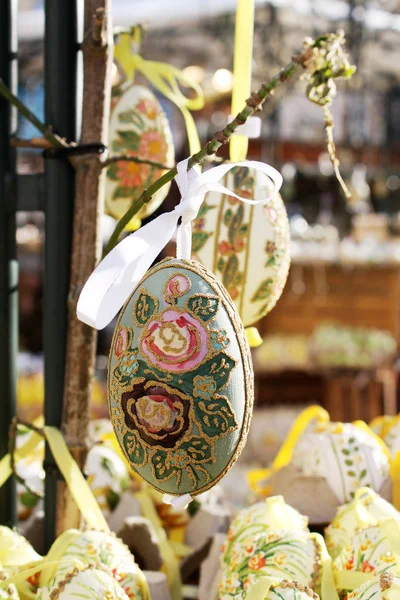 Pasen Markt Decor Met Linten Vogels Eieren Wenen Oostenrijk — Stockfoto