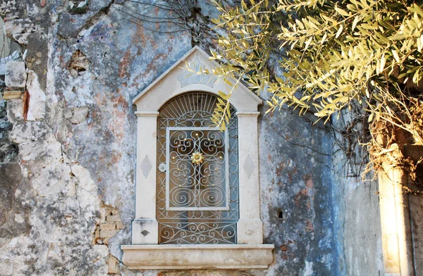 Ross Crucifix Oude Stenen Muur Het Oude Deel Van Zadar — Stockfoto