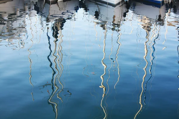 Fundo Com Barcos Reflexão Mar Adriático Pula Croácia — Fotografia de Stock