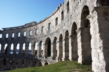 Roma Amfitiyatrosu Pula. Arena antik Roma kez. Mimarlık Hırvatistan.