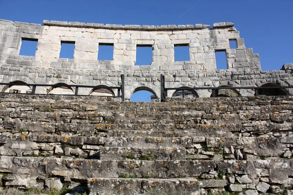 Rzymski Amfiteatr Pula Arena Starożytnych Czasów Rzymskich Architektura Chorwacja — Zdjęcie stockowe