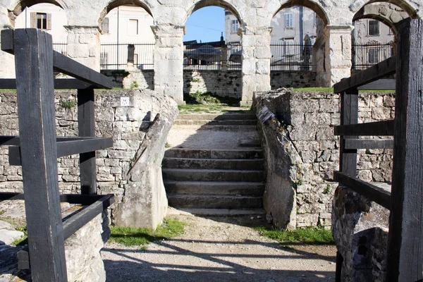 Romersk Amfiteater Pula Arena Gamla Romar Tiden Arkitektur Kroatien — Stockfoto