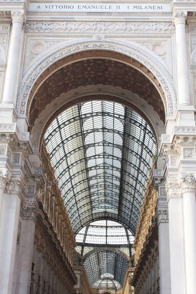 Cathedral Square. Galleria Vittorio Emanuele II. Milan Italy.