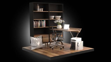 Ofis lüks odasının 3D canlandırması