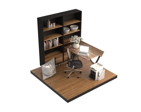 Rendering Working Space Shelf — Stock Photo, Image