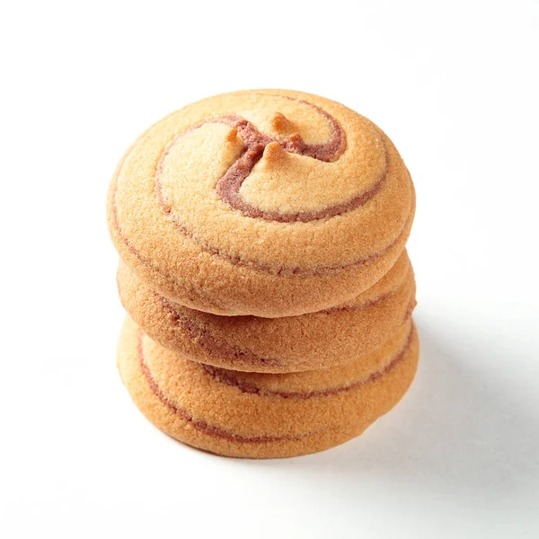Pastelaria Biscoito Biscoitos Isolado Fundo Branco — Fotografia de Stock