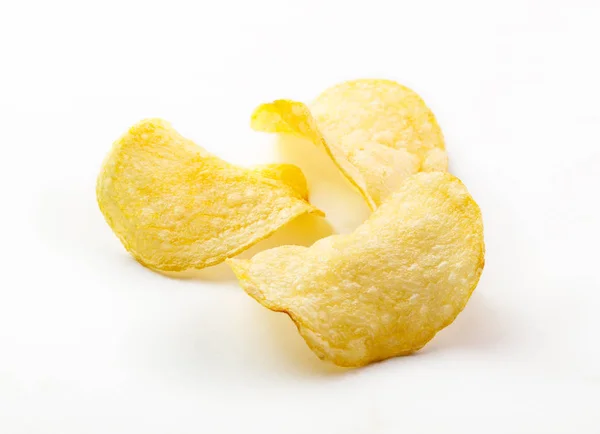 Potatischips Isolerad Vit Bakgrund — Stockfoto
