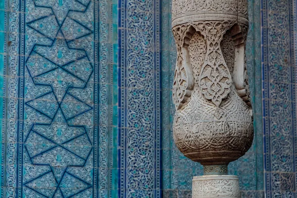 Khiva Toshhovli Ornamental Wooden Column — Stock Photo, Image