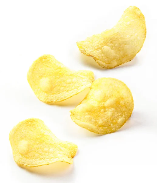 Batatas Fritas Isolado Fundo Branco Fechar — Fotografia de Stock