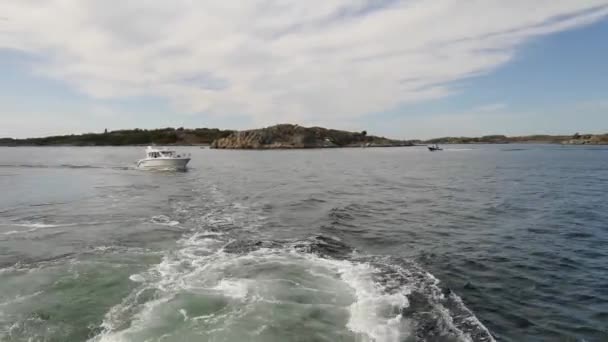 Uitzicht Vanaf Een Veerboot Uit Göteborg Sweden Ferry Verbindt Verschillende — Stockvideo