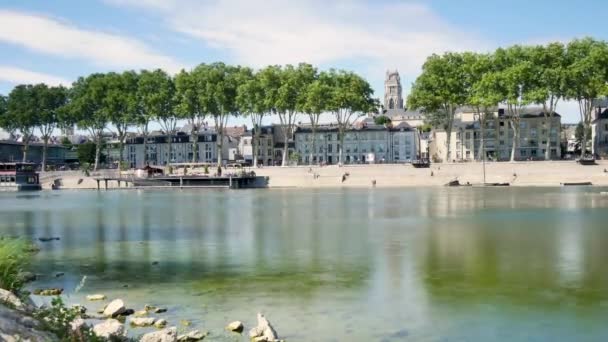 Orlans Prefecture Commune North Central France Time Lapse Loire River — Stock Video