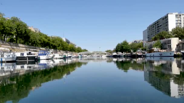 Paříž Létě Okrese Východ Města Zvané Bastille Port Port Arsenal — Stock video