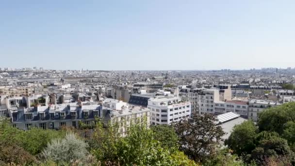 Panorama Horizontal Paris France Réalisé Partir Colline Montmartre Située Dans — Video