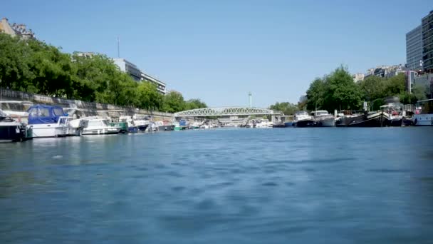 Zeitraffer Des Bassin Arsenal Auch Bekannt Als Port Arsenal Paris — Stockvideo