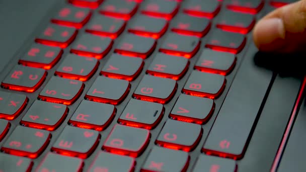 Clavier Jeu Avec Lumières Rouges Les Lumières Peuvent Changer Intensité — Video